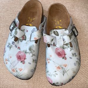 Birkenstock | Shoes | Birkenstock Papillio Floral Boston Mules 7 38 Clog |  Poshmark